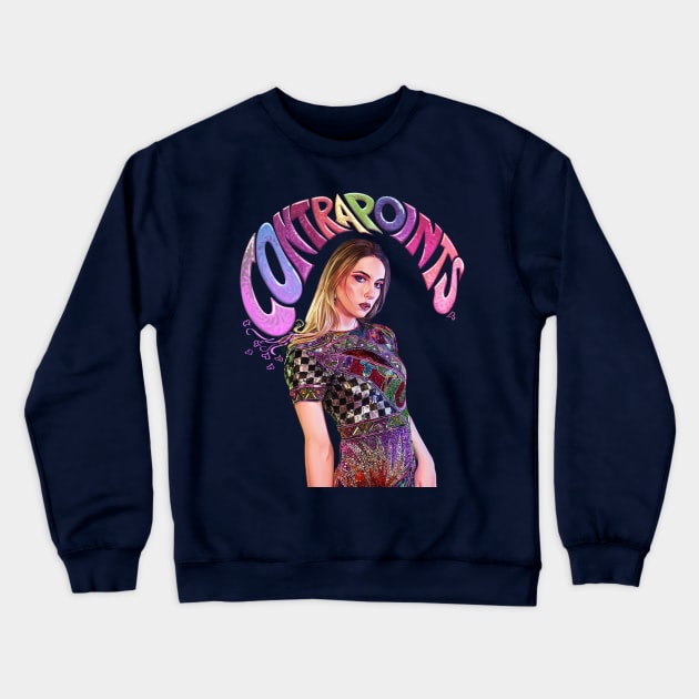 Contrapoints Sequins Crewneck Sweatshirt by Skutchdraws